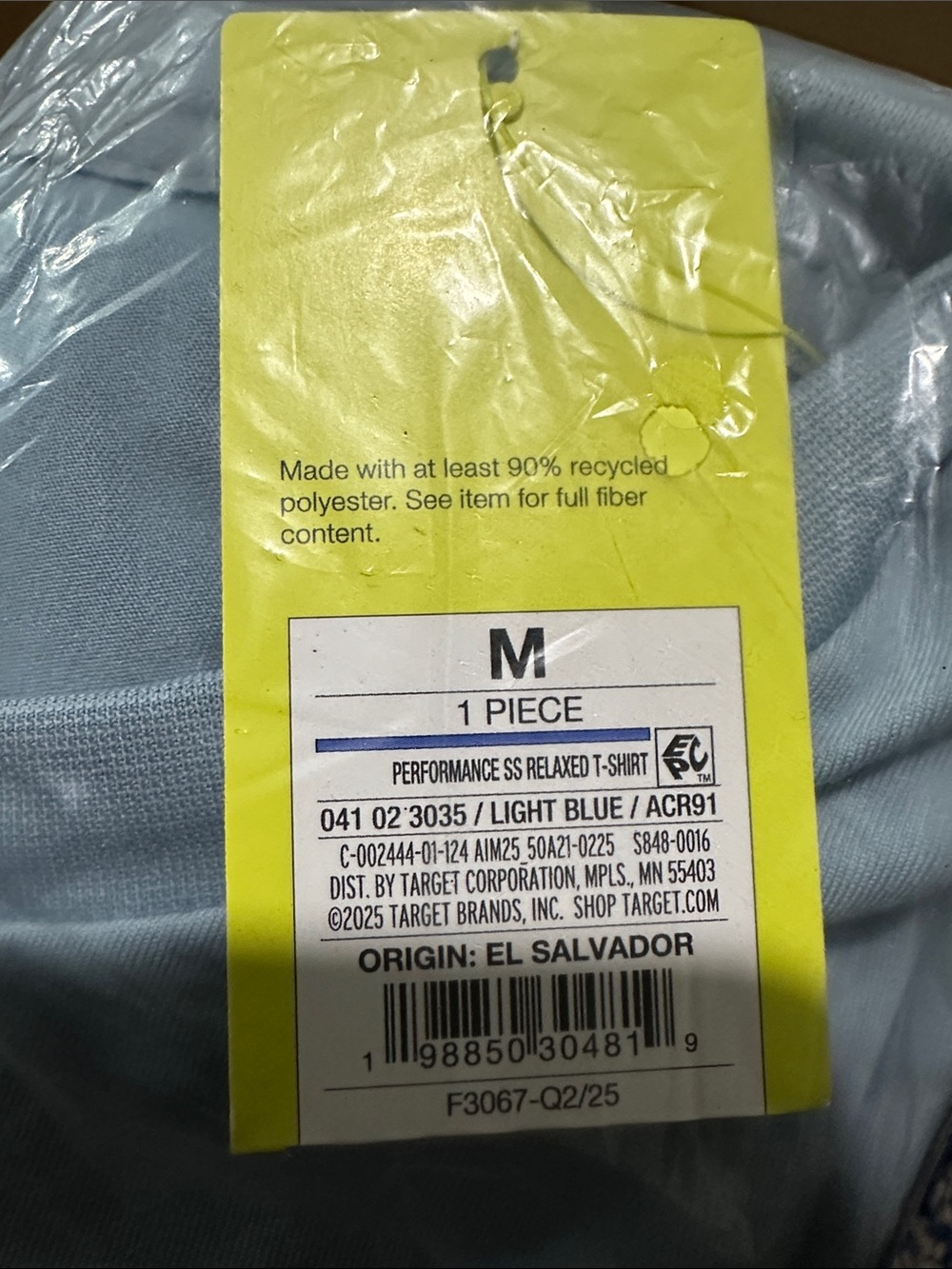 Target Light Blue Men's Performance Tee - Picture 2 of 2